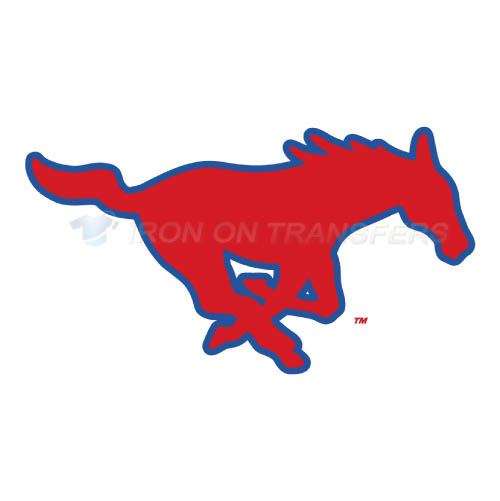 Southern Methodist Mustangs Logo T-shirts Iron On Transfers N629 - Click Image to Close